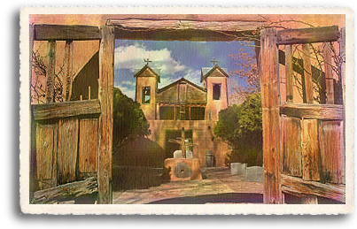 The Santuario de Chimayo is a small mission style traditional adobe style building within a courtyard set behind two heavy wooden gates. Built on sacred ground with miraculous healing powers, the little chapel draws hundreds of thousands of visitors each year to this tiny hamloet in Northern New Mexico. Each Easter, hundreds of pilgrims walk dozens, and sometimes hundreds of miles to the Santuario to give thanks or ask for miracles of their own.